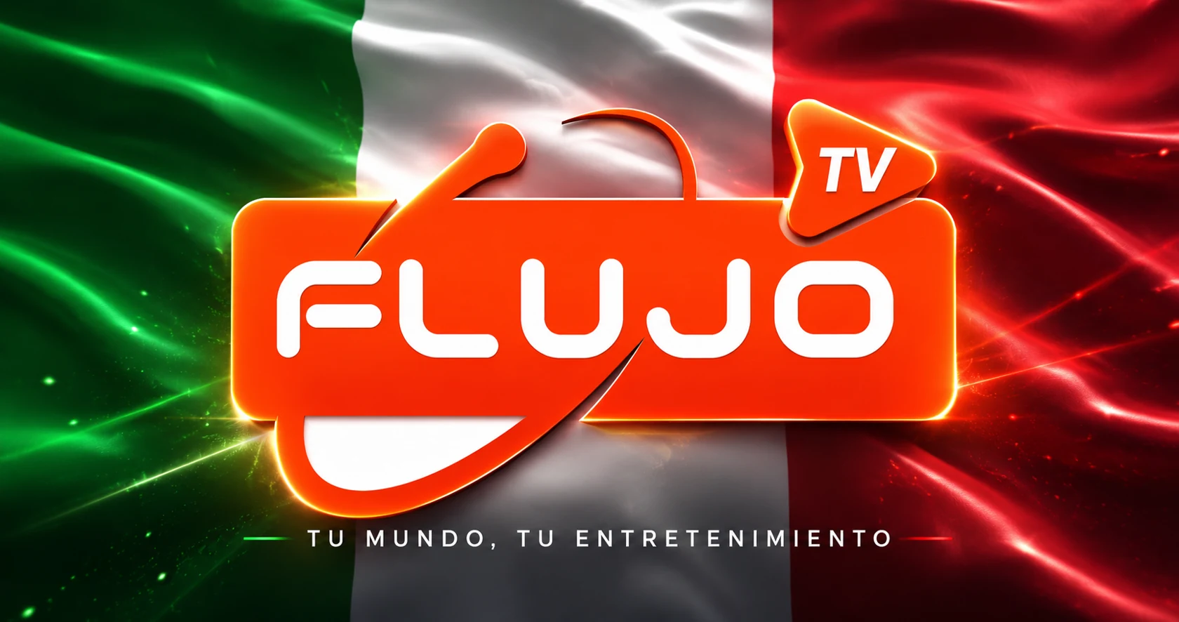 Imagen promocional de Flujo TV con la bandera de Italia